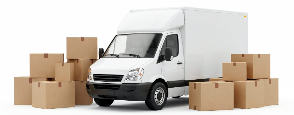 delivery-truck-surrounded-by-cardboard-boxes